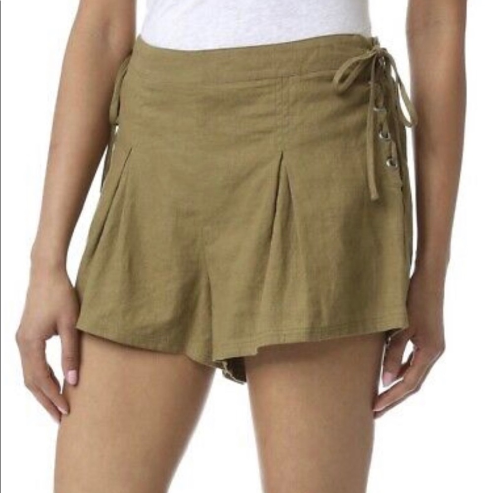 Free People Silver Springs Lace Up Side Shorts